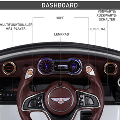 HOMCOM Kinder-Elektroauto Bentley GT lizenziert mit Fernbedienung Weiß