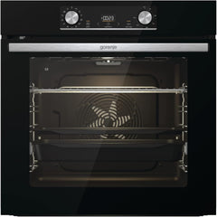 Gorenje 738971 Einbaubackofen-Set OptiBake Black Steam Pyro Set / 77L / Heißluft/Pyrolyse/ExtraSteam/GentleClose/AirFry/Pizzamode 300°C/PerfectGrill/Induktions-Kochfeld mit BridgeZone/schwarz