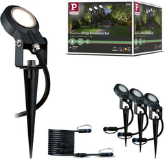 Paulmann Leuchten Paulmann 93696 Outdoor Plug & Shine 3er-Set Spot Sting Basisset IP67 3000K 3 x 6W