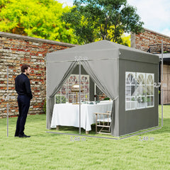 Outsunny Faltpavillon 2,5×2,5 m mit UV-Schutz & Seitenteilen
