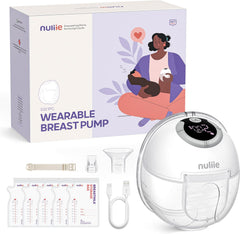 Nuliie Milchpumpe Elektrisch tragbare S32, Elektrische milchpumpe freihändig 4 Modi 9 Stufen mit 18/21/24 mm komfortabler Flansch, Privat, mit Ersatzzubehör im Lieferumfang (2Packs, Weiß)