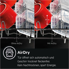 AEG Vollintegrierter Geschirrspüler 60cm, Spülmaschine Serie 7000: mit Glasschutz, Energieklasse A, Besteckschublade, personalisierte Zeit-Steuerung, leise 41dB, ComfortRails, Wasserstopp, FSE7676AP
