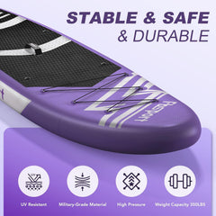 Premium-Stand-Up-Paddle-Board, Yoga-Board mit strapazierfähigem SUP-Zubehör und Tragetasche | Breiter Stand, Surf-Kontrolle, rutschfestes Deck, Leine, Paddel und Pumpe für Jugendliche und Erwachsene