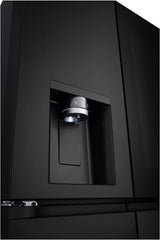 LG GMG861EPAE InstaView SLIM Multi-Door, Klasse E, 508 L, Kühlschrank mit Gefrierfach, Eis-, Crushed Ice- Wasserspender mit UVnano, Total NoFrost, Smart Inverter Kompressor, Wi-Fi, Farbe Matte Black