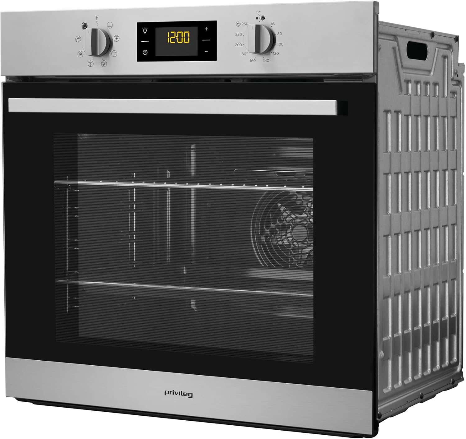 Privileg PBWR6 OH5F IN Einbau-Backofen/ Energieffizienzklasse A/ 71 L/ Hydrolyse-Reinigungsfunktion/ Multifunktions-Umluftbackofen Mit 7 Funktionen/ Edelstahl/ Turn&Go/ Click&Clean