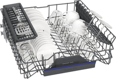 Siemens SN43ES14VE, iQ300 Smarter Geschirrspüler, Unterbau-Spülmaschine mit Besteckschublade, 60 cm, automatische Türöffnung dank autoOpen dry, besonders leise mit iQdrive-Motor, aquaStop, Edelstahl