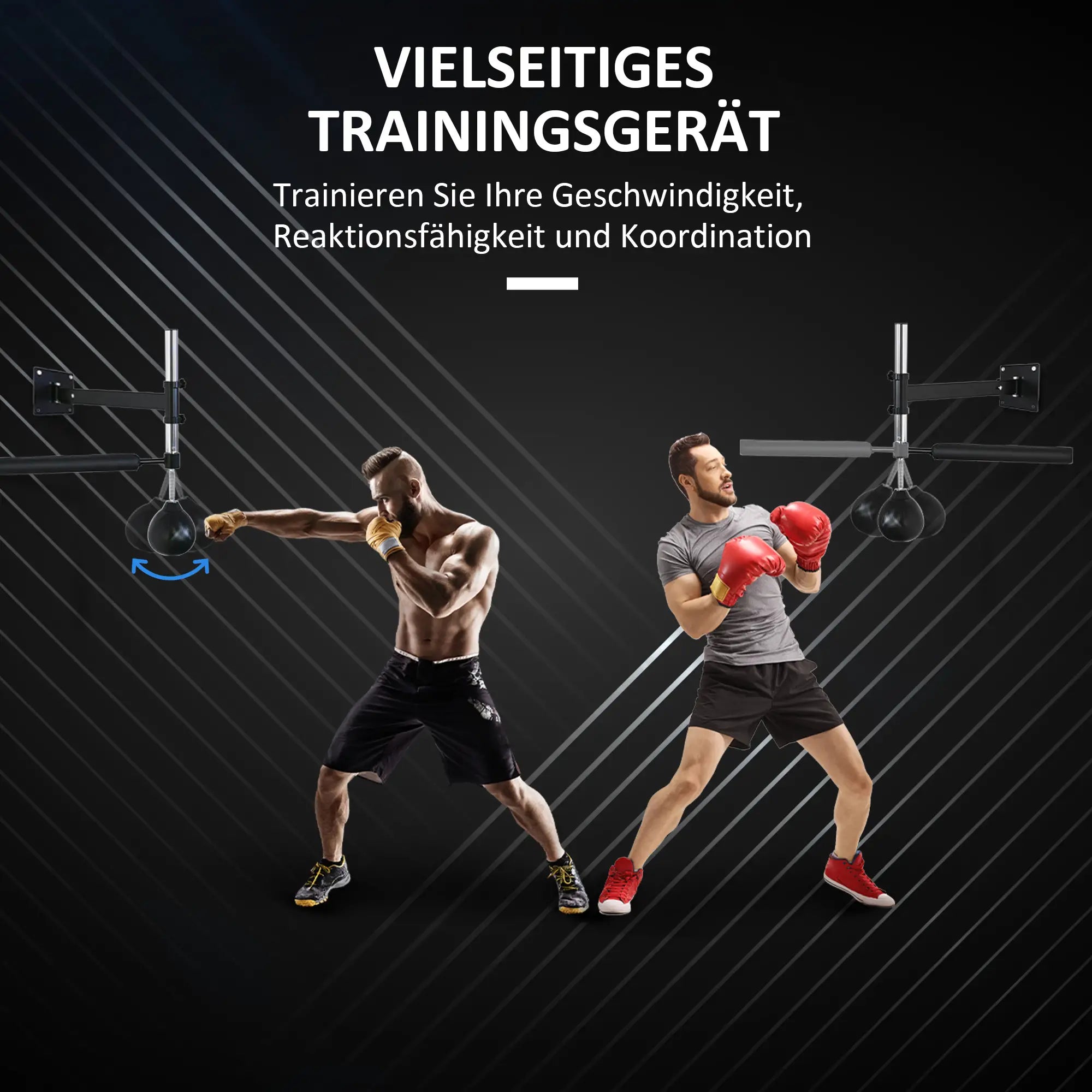 HOMCOM Boxgestell Punchingball höhenverstellbar Wandhalterung