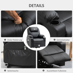 HOMCOM Aufstehsessel elektrisch Massage Liegefunktion