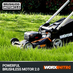 Worx Nitro 34 cm Akku-Rasenmher, Elektrischer Rasenmher, WG779E, 40 V PowerShare PRO 2 STK. 2,5 Ah Akku (Akkus & Ladegert inklusive)