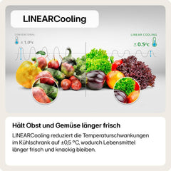 LG GBV22NCCEP Kühl-/Gefrierkombination – Smart Inverter Compressor, Total No Frost, Modern Flat Door Design, Matt Schwarz Metallic, Energieeffizienz A