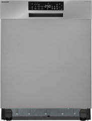 Sharp Unterbau-Geschirrspüler | Spülmaschine 60 cm | 14 Maßgedecke | 8 Programme | AquaStop | Auto-Door | Inverter Motor | AquaGlide + WaterBlade | leise 44 dB | EEK B | QW-NA25GU44BS-DE