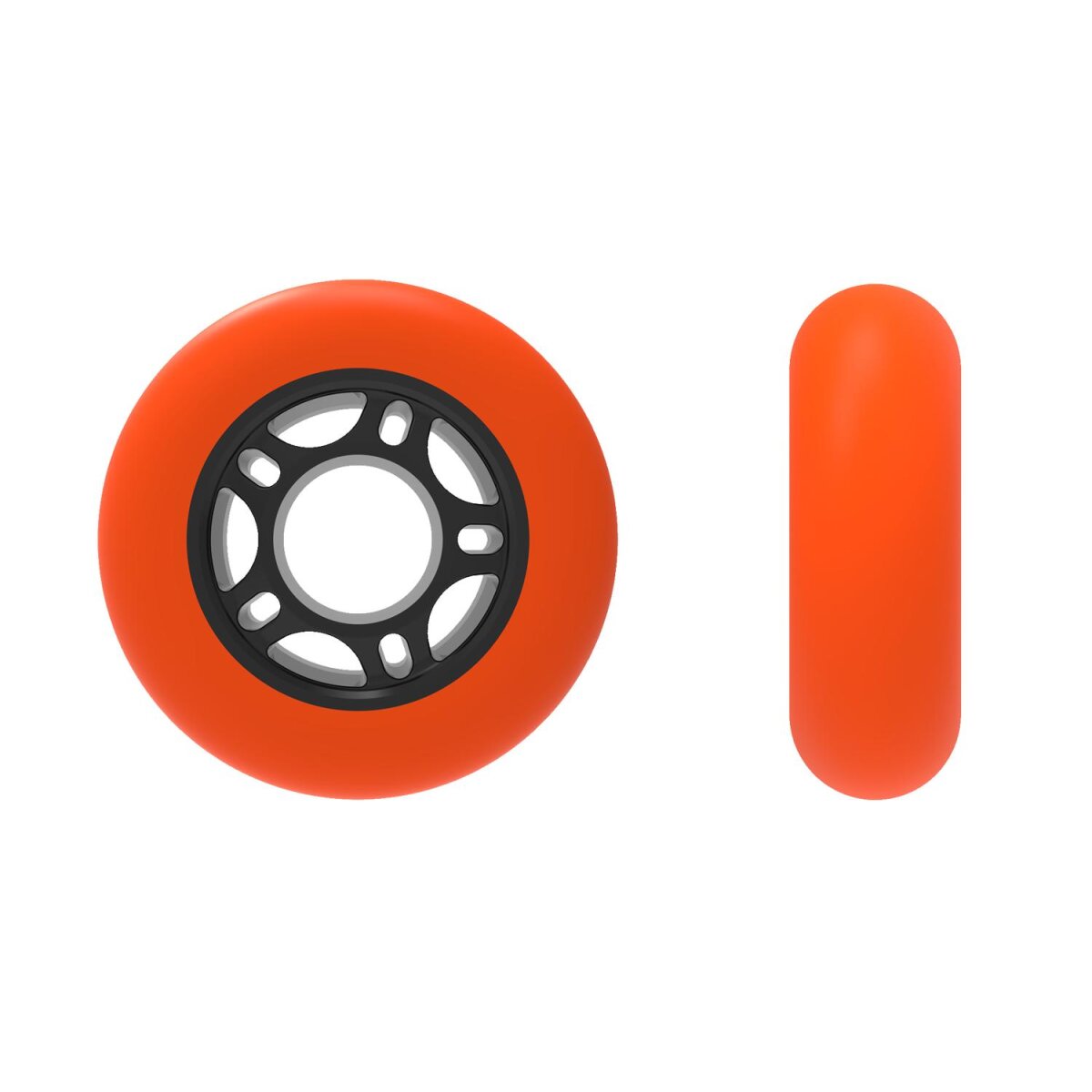 CRIVIT Jugend-Softboot-Inlineskates, größenverstellbar (schwarz/orange) - B-Ware neuwertig