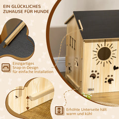 PawHut Hundehütte mit niedlichen Lüftungsöffnungen geräumig