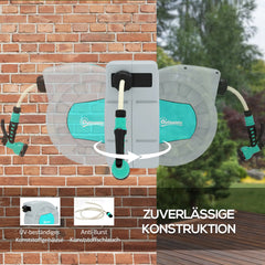 Outsunny Schlauchtrommel Gartenschlauch 30m Automatik 7 Sprühfunktionen