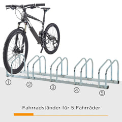 HOMCOM Fahrradständer Mehrfachständer 5 Fahrräder erweiterbar
