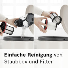 Bosch Akku-Staubsauger Unlimited Serie 6 BKS6111P, kabelloser Handstaubsauger, beutellos, leicht, Hygiene-Filter, hohe Saugleistung, Lange Laufzeit, Fugendüse, alle Bodenarten, blau
