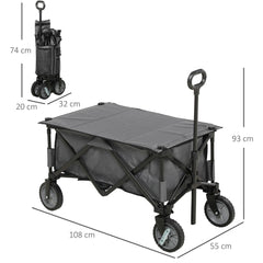 Outsunny Bollerwagen faltbar höhenverstellbar Transportwagen