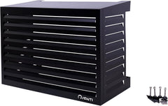 Qventi Abdeckung für Klimaanlage - Anthrazit/Grau - Aluminium - Schutzgitter - Verkleidung - Einfache Montage - Größe S - Außenmaße (LxBxH): 100 x 50 x 75 cm