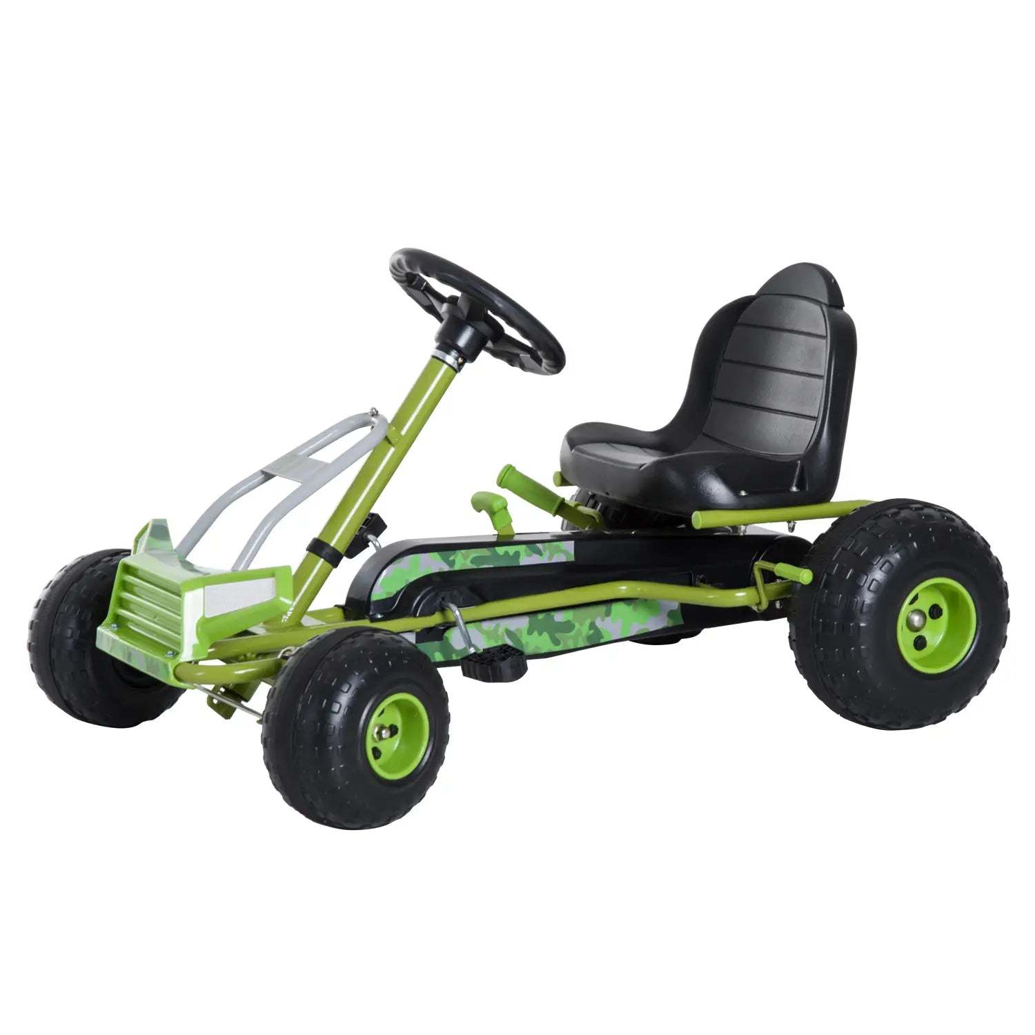 HOMCOM Kinder Go Kart Tretauto Offroad-Design verstellbarer Sitz