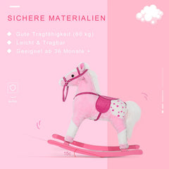 HOMCOM Schaukelpferd Schaukeltier mit Sound rosa