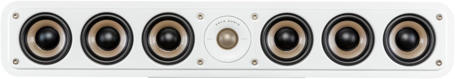Polk Audio SIGS35CELWT Signature Elite ES35 Centerlautsprecher, schlanker, hochauflösender Center Lautsprecher, Hi-Res Zertifiziert, Dolby Atmos und DTS:X kompatibel, Weiß