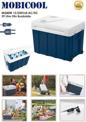 MOBICOOL MQ40W Kühlbox mit Rollen | Elektrisch | 39 L | 12V, 230V | für Auto, Boot, Reisemobil und Steckdose