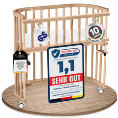 babybay Original Beistellbett aus massivem Buchenholz / kompakt & verwandelbar / Kinderbett Höhe stufenlos verstellbar & umweltfreundlich / mitwachsendes Babybett (weiß lackiert) / inkl. Matratze