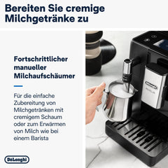 De'Longhi Rivelia EXAM440.55.W Kaffeevollautomat mit LatteCrema Milchsystem, Wechselbarer Bohnenbehälter, 16 Kaffee- & Milchgetränke auf Knopfdruck, Extra-Shot-Funktion, 3,5 Touch-Display, Weiß