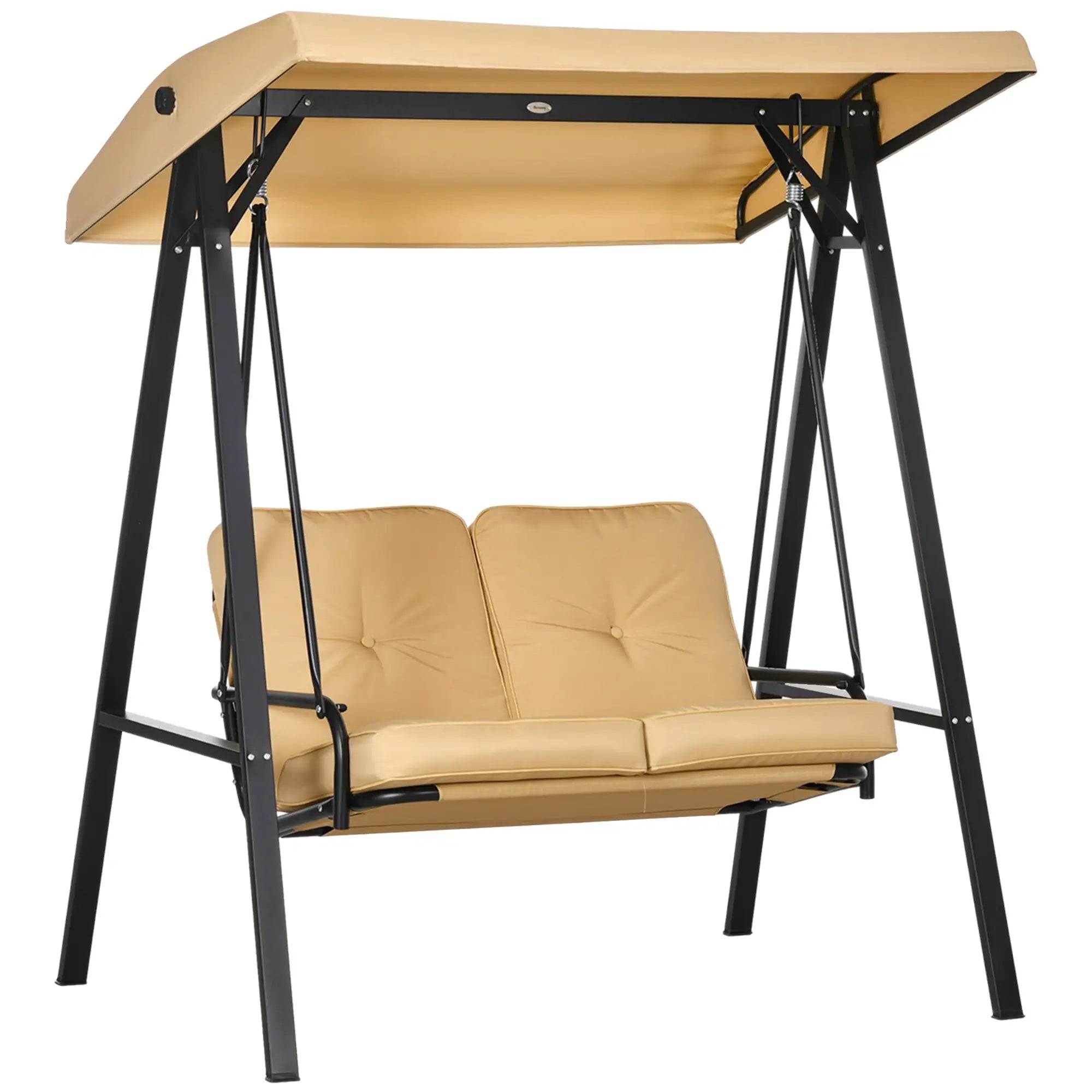 Outsunny Hollywoodschaukel 2-Sitzer mit verstellbarem Sonnendach