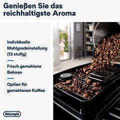 De'Longhi Magnifica Start ECAM222.20.B, Kaffeevollautomat mit Milchaufschäumdüse, für Cappuccino, mit Espresso-Direktwahltase und 2x Espresso Funktion, 13-stufiges Kegelmahlwerk, 1450 W, Schwarz