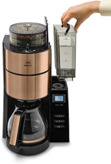 Melitta AromaFresh - Filterkaffeemaschine - mit Glaskanne - integriertes Mahlwerk - Timer Funktion - 10 Tassen - Pure Black