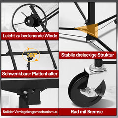 Sonnewelt Plattenheber klappbar 140 cm-350 cm Arbeitshhe Hhenverstellbar 68kg