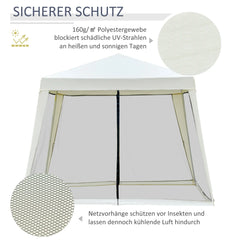 Outsunny Gartenpavillon mit Moskitonetz wasserabweisend cremeweiß