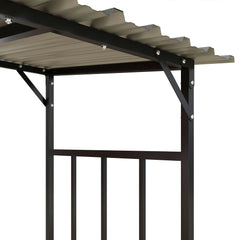 Outsunny Kaminholzregal 1,17 m³ mit Abdeckung, Schwarz