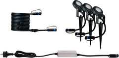 Paulmann Leuchten Paulmann 93696 Outdoor Plug & Shine 3er-Set Spot Sting Basisset IP67 3000K 3 x 6W