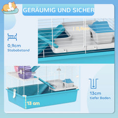 PawHut Hamsterkäfig Kleintierkäfig 6 Etagen Röhrensystem Doppel-Turm