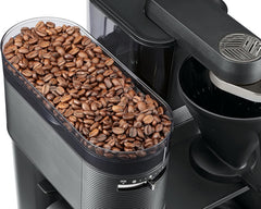 Melitta EPOS Kaffeemaschine mit Mahlwerk, schwarz-silber