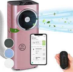 Klarstein Mobile Klimaanlage mit Abluftschlauch, 5-in-1 Klimagerät, Ventilator, Luftentfeuchter, Luftreiniger & Nachtmodus, App-Steuerung, Kleine & Portable, für Wohnung & Büro, 12000 BTU