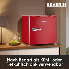 SEVERIN Retro Mini Kühl-/Gefrierbox (31 l), Gefrierschrank klein, Minikühlschrank mit flexibler Temperaturregelung, Tischkühlschrank, schwarz, GB 8880