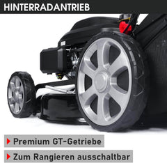 BRAST® Benzin Rasenmäher mit Antrieb | 5,2kW (7PS) | 55cm Schnittbreite | viele Modelle | TÜV | 30-80mm Schnitthöhe | 60L Fangkorb | 4 Takt OHV Motor | Stahlgehäuse | Power