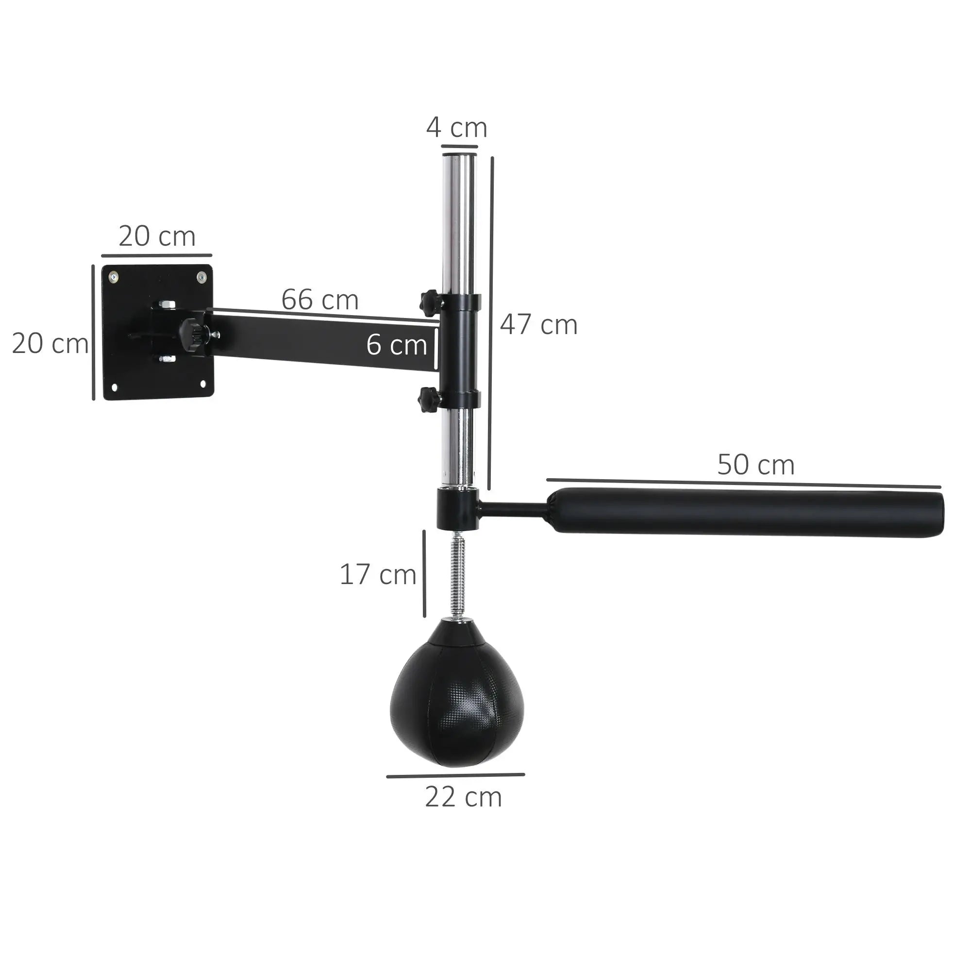 HOMCOM Boxgestell Punchingball höhenverstellbar Wandhalterung