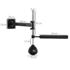 HOMCOM Boxgestell Punchingball höhenverstellbar Wandhalterung