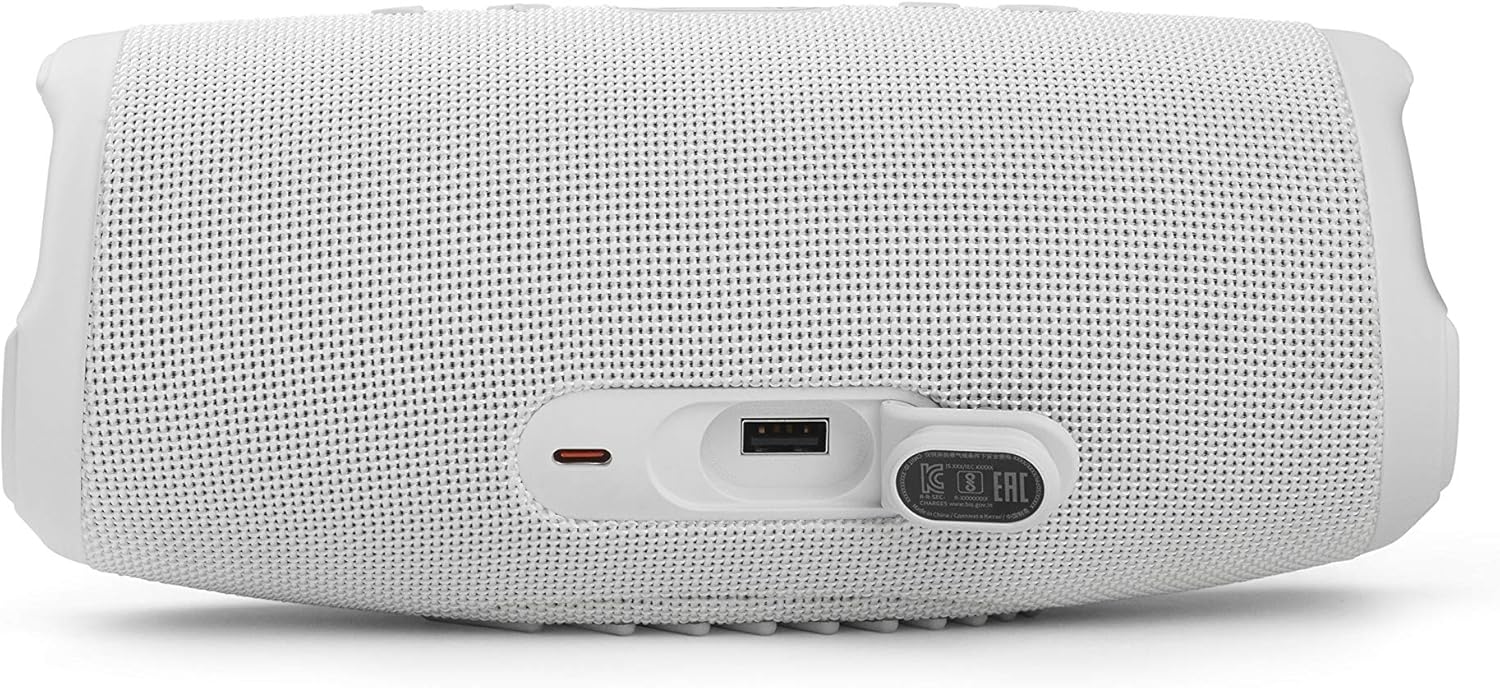 JBL Charge 5 Bluetooth-Lautsprecher in Schwarz – Wasserfeste, portable Boombox mit integrierter Powerbank – Eine Akku-Ladung für bis zu 20 Stunden kabellosen Musikgenuss