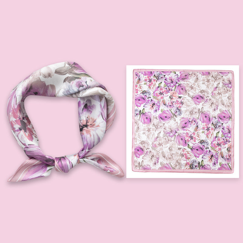 Premium Genuine Mulberry Silk Small Square Scarf
