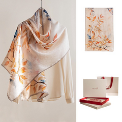 Luxury Elegant Pure Mulberry Silk Scarf Shawl