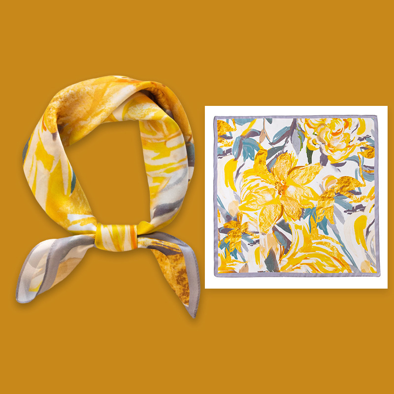 Premium Genuine Mulberry Silk Small Square Scarf