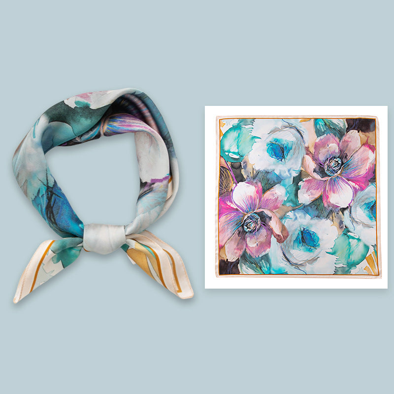 Premium Genuine Mulberry Silk Small Square Scarf