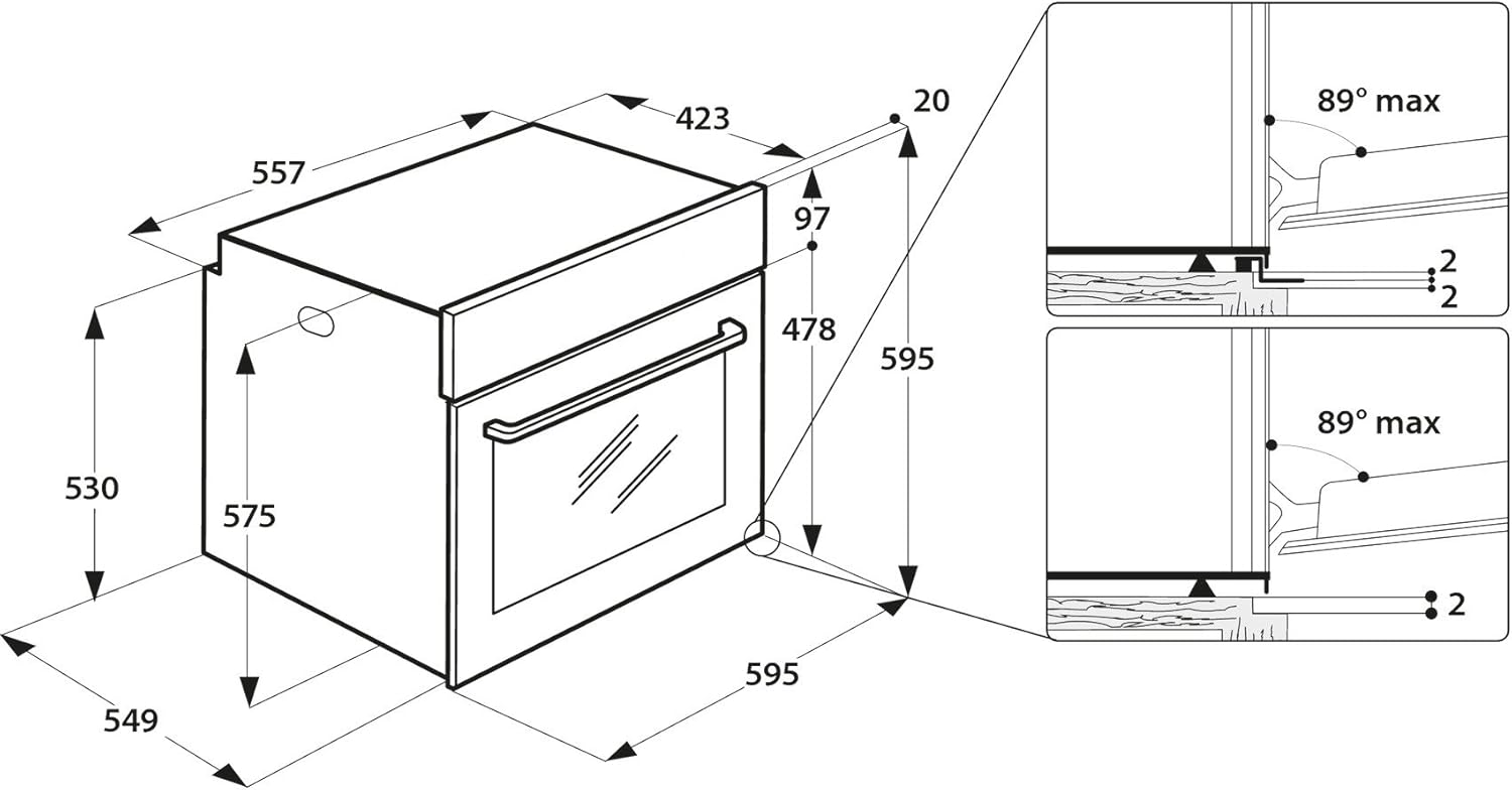 Privileg PBWR6 OH5F IN Einbau-Backofen/ Energieffizienzklasse A/ 71 L/ Hydrolyse-Reinigungsfunktion/ Multifunktions-Umluftbackofen Mit 7 Funktionen/ Edelstahl/ Turn&Go/ Click&Clean