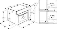 Privileg PBWR6 OH5F IN Einbau-Backofen/ Energieffizienzklasse A/ 71 L/ Hydrolyse-Reinigungsfunktion/ Multifunktions-Umluftbackofen Mit 7 Funktionen/ Edelstahl/ Turn&Go/ Click&Clean