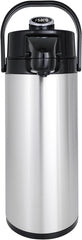 Saro Thermo Kaffeemaschine mit Korbfilter und Thermoskanne Industriekaffeemaschine mit Pumpkanne (2,2 Liter, ca. 10 Tassen Kaffee, Brüh- & Warmhaltefunktion), silber